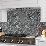 5/8 x 5/8 in Smoky Mica Glass Slate Blend Mosaic