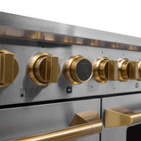 48 in. 6.7 cu. ft. 8 Burners Dual Fuel Range for Propane Gas in Stainless Steel with Kucht Horus Thermostat