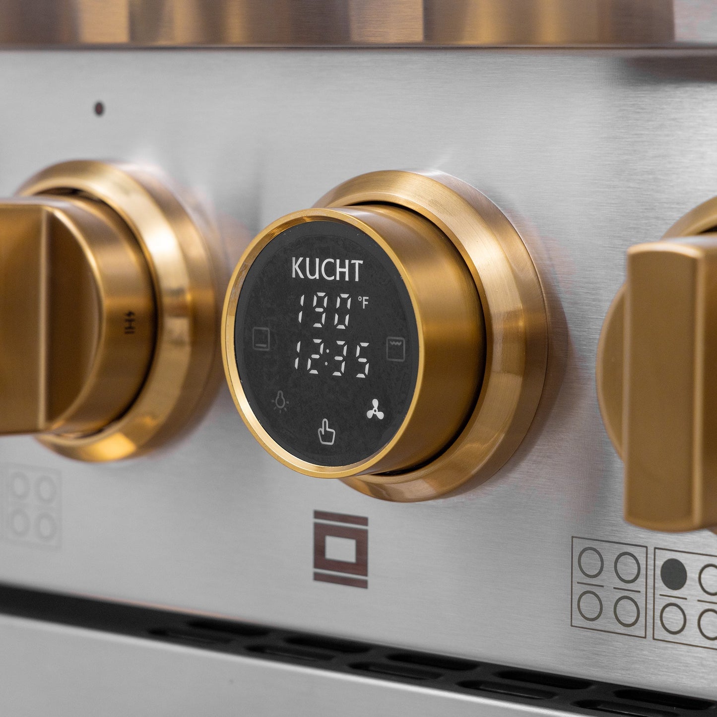 48 in. 6.7 cu. ft. 8 Burners Dual Fuel Range for Propane Gas in Stainless Steel with Kucht Horus Thermostat