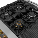 48 in. 6.7 cu. ft. 8 Burners Dual Fuel Range for Propane Gas in Stainless Steel with Kucht Horus Thermostat