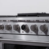 36 in. 5.2 cu. ft. 6 Burners Dual Fuel Range for Propane Gas in Stainless Steel with Kucht Horus Thermostat