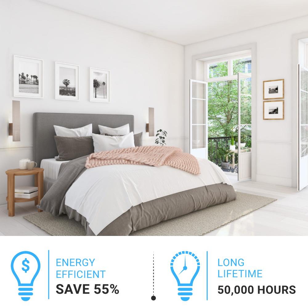 2-Lights, Decorative Wall Sconce with Frosted Glass Diffuser, Dimension W 5 x H 20 x E 3.5 Inch