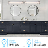 Half Cylinder Bathroom Light Fixtures, CCT Changeable, Dimmable , Brushed Nickel Finish, Bathroom Vanity Lighting