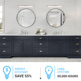 Bathroom Light Fixtures, Wall Mount, 24 inch/36 inch/48 inch, ETL Listed, Dimmable, Waterproof  Vanity Lighting, Rectangle Shape