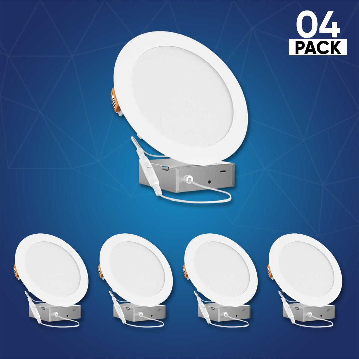 6" 12W LED Slim Panel Recessed Ceiling Light CCT Changeable 2700K/3000K/3500K/4000K/5000K, with Junction Box, Round