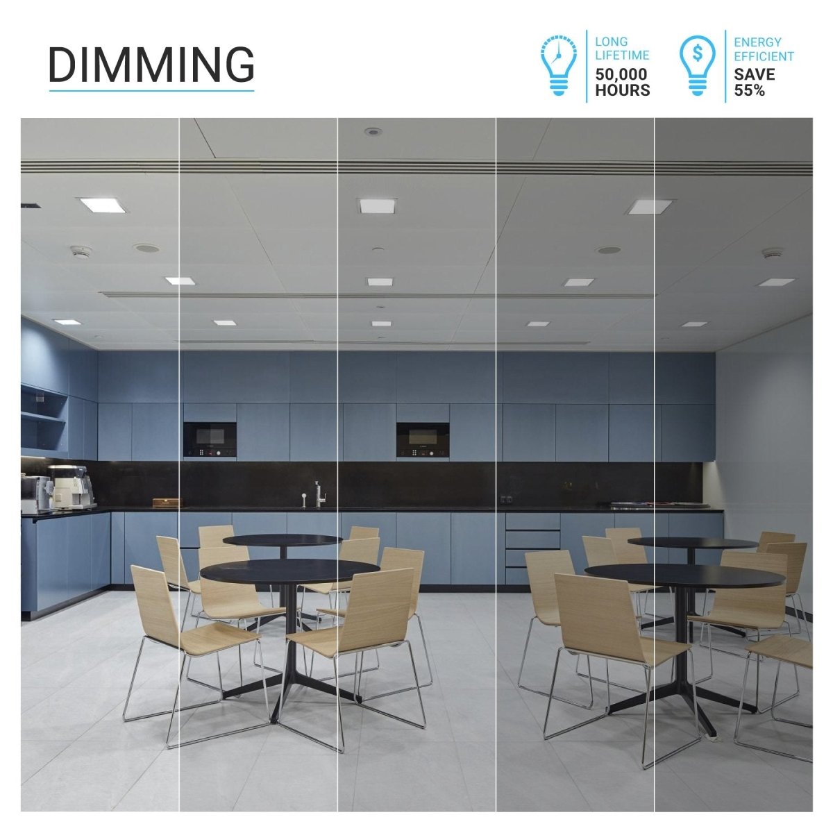 6" 12W LED Slim Panel Recessed Ceiling Light CCT Changeable 2700k/3000K/3500K/4000K/5000K, with Junction Box, Square