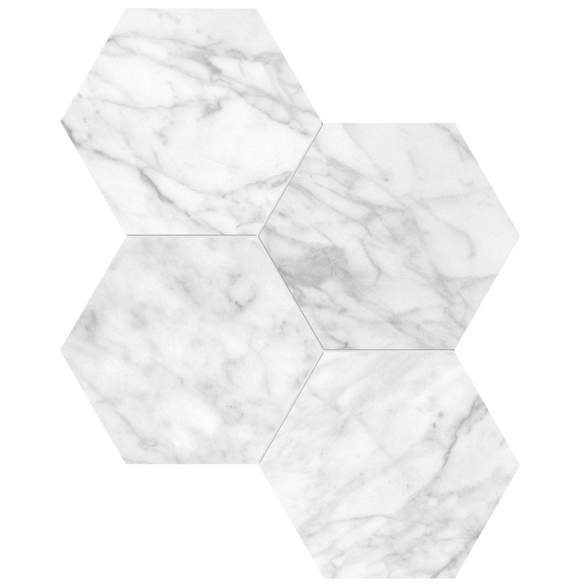 6 In Hexagon La Marca Carrara Honed Glazed Porcelain Mosaic Tile