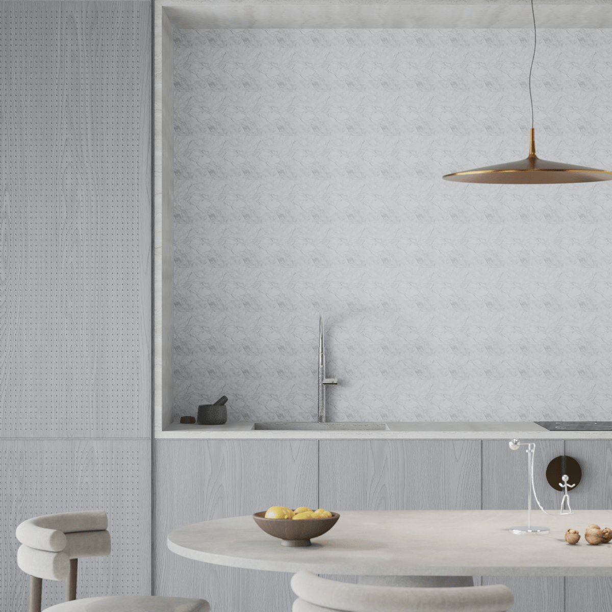 6 In Hexagon La Marca Carrara Polished Glazed Porcelain Mosaic Tile