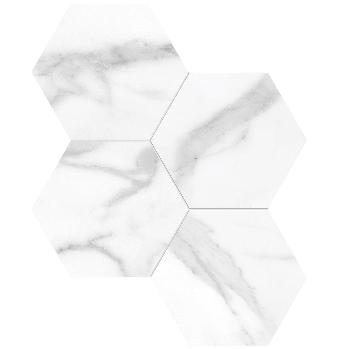 6 In Hexagon La Marca Honed Glazed Porcelain Mosaic Tile