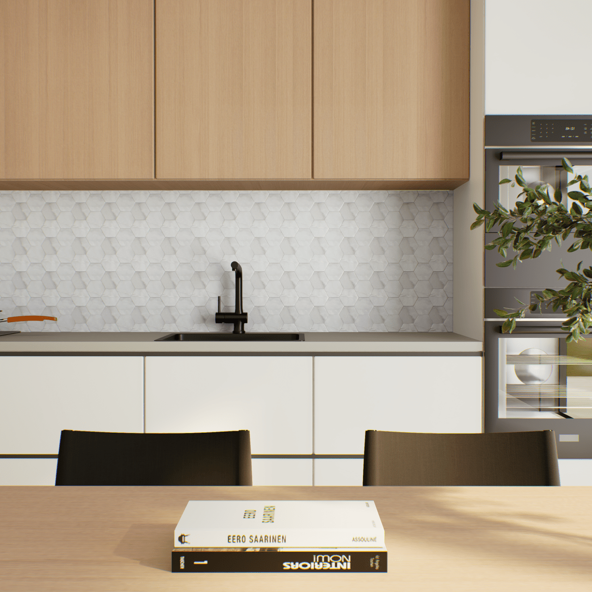 6 In Hexagon La Marca Onyx Honed Glazed Porcelain Mosaic Tile