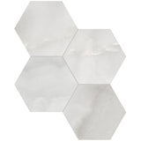 6 In Hexagon La Marca Onyx Polished Glazed Porcelain Mosaic Tile