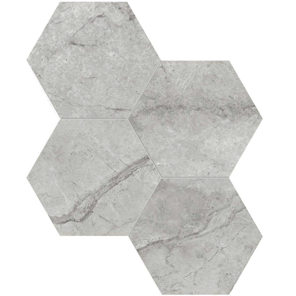6 In Hexagon La Marca Paradiso Honed Glazed Porcelain Mosaic Tile