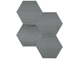 6 in Teramoda Charcoal Hexagon Glossy Pressed Glazed Ceramic Tile