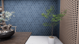 6 in Teramoda Ink Hexagon Glossy Pressed Glazed Ceramic Tile