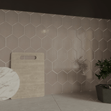 6 in Teramoda Petal Hexagon Glossy Pressed Glazed Ceramic Tile