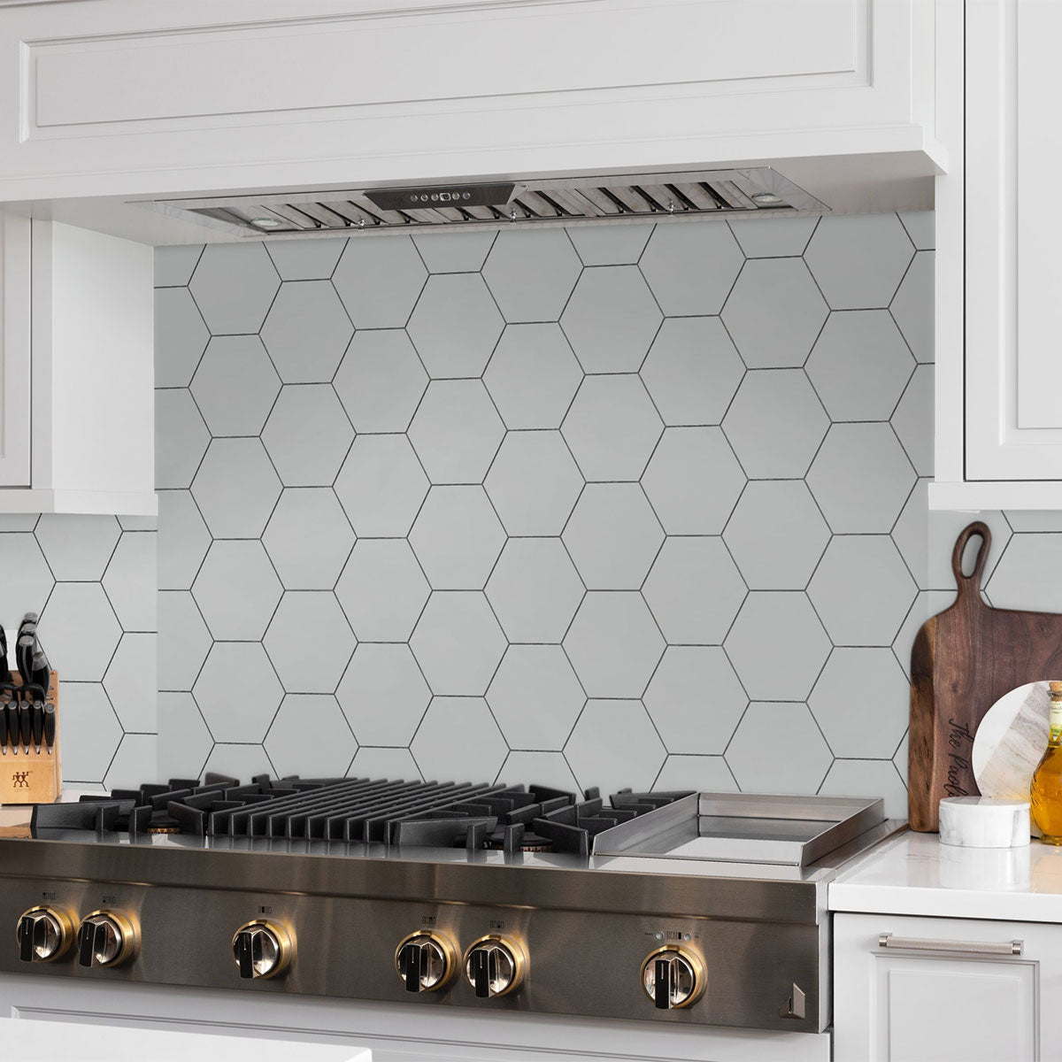 6 in Teramoda Powder Hexagon Glossy Pressed Glazed Ceramic Tile