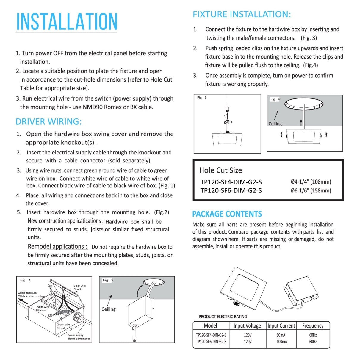 6 inch Square LED Recessed Lighting with Junction Box, 12W, 900LM, Damp Location, ETL, Energy Star Listed, Dimmable LED Downlight