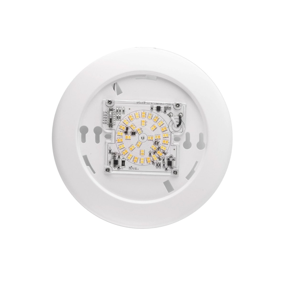 6" LED Disk Downlight, 15W, 5CCT Changeable: 2700K/3000K/3500K/4000K/5000K, 120V AC, Damp Location