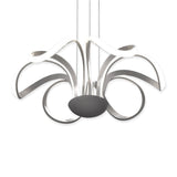 6-Light 30" Wide Modern/Contemporary Cage LED Chandelier Ceiling Light, 70W, 3000K, 3500LM, Adjustable Height