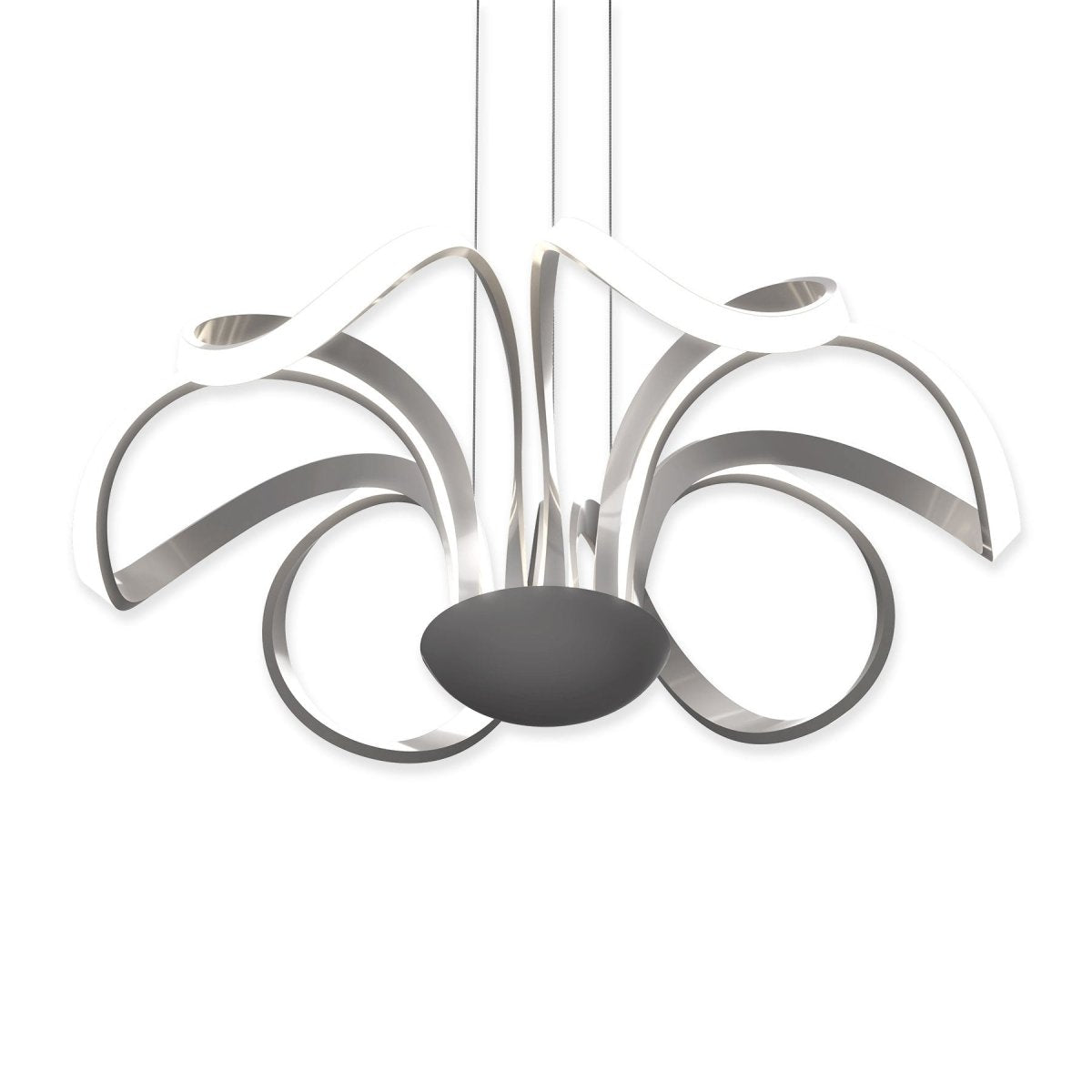 6-Light 30" Wide Modern/Contemporary Cage LED Chandelier Ceiling Light, 70W, 3000K, 3500LM, Adjustable Height