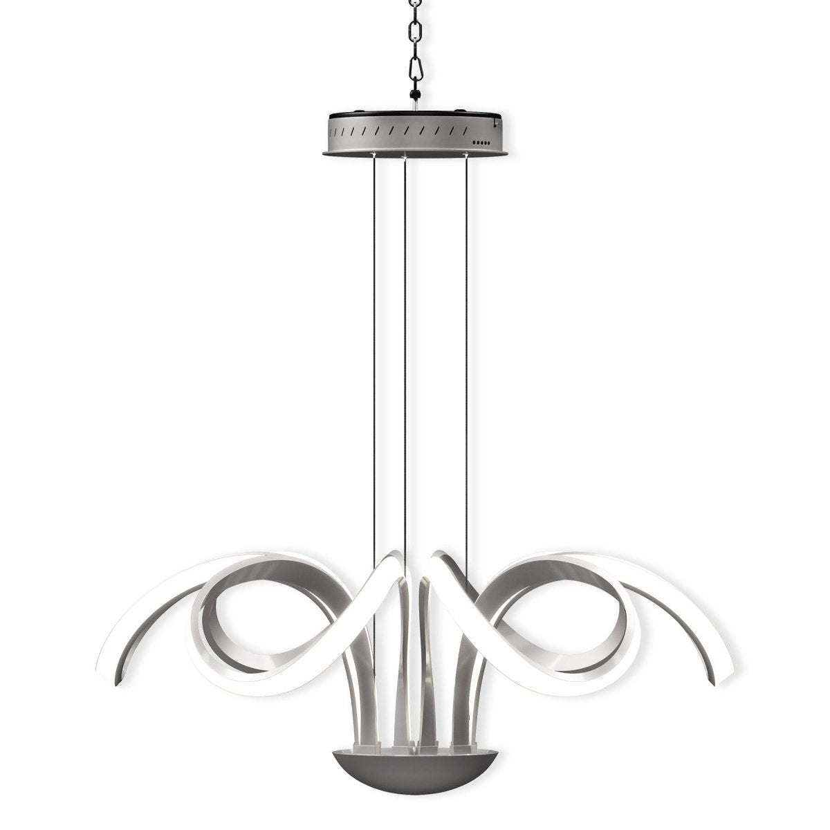 6-Light 30" Wide Modern/Contemporary Cage LED Chandelier Ceiling Light, 70W, 3000K, 3500LM, Adjustable Height