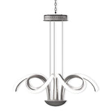 6-Light 30" Wide Modern/Contemporary Cage LED Chandelier Ceiling Light, 70W, 3000K, 3500LM, Adjustable Height
