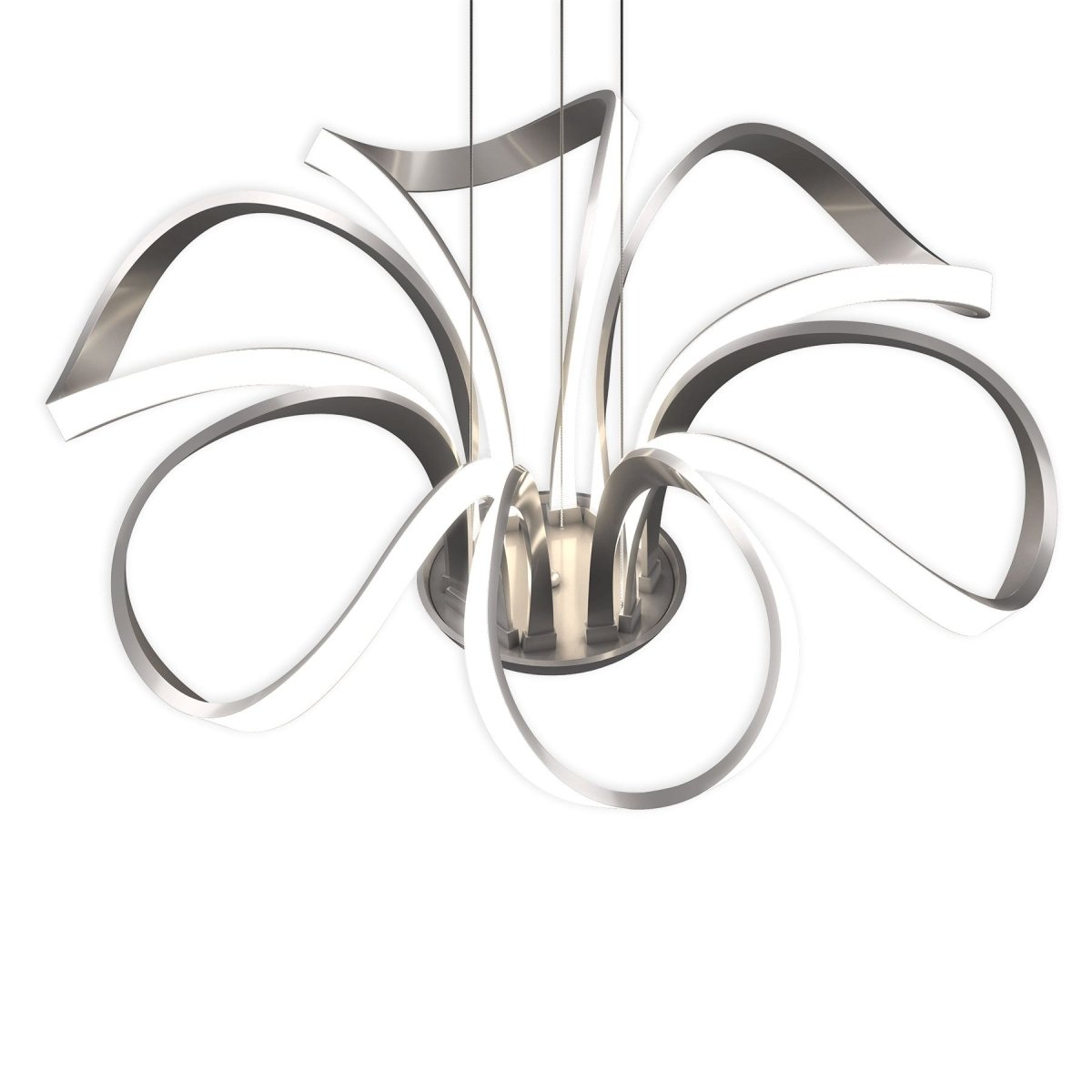 6-Light 30" Wide Modern/Contemporary Cage LED Chandelier Ceiling Light, 70W, 3000K, 3500LM, Adjustable Height