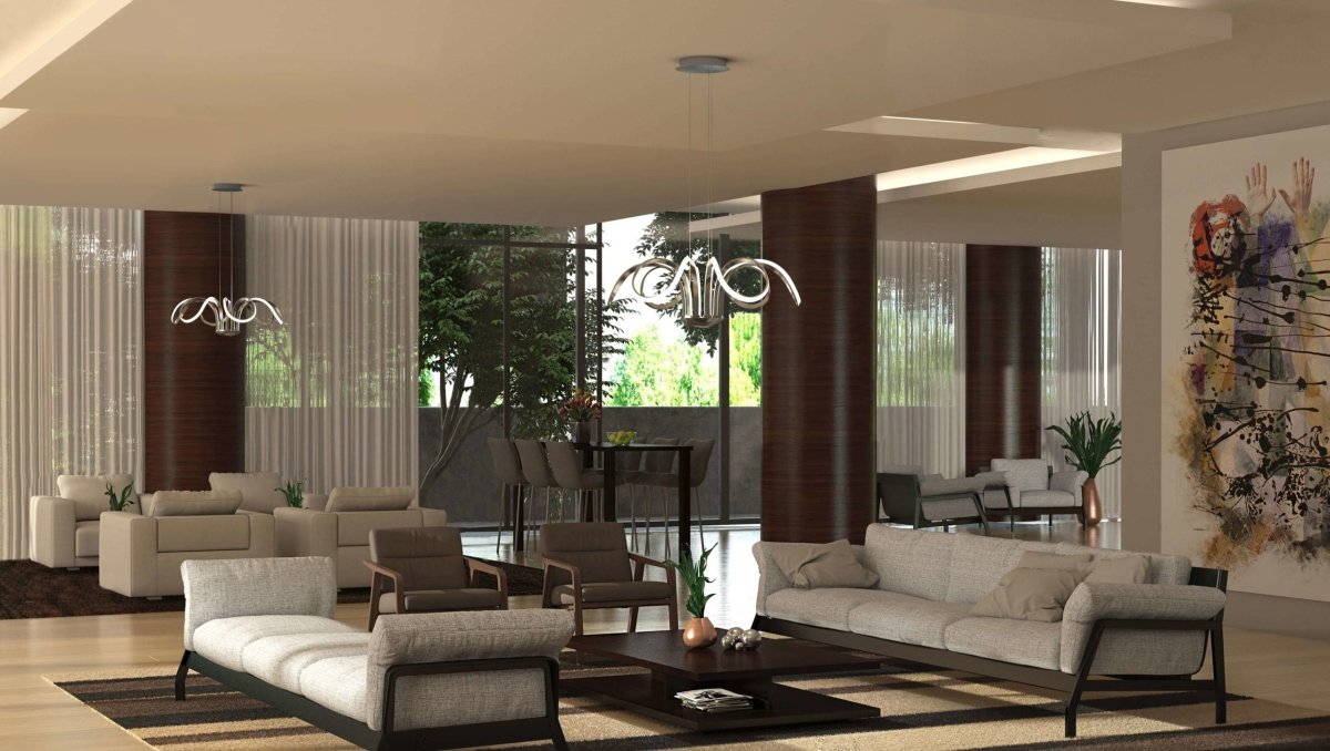 6-Light 30" Wide Modern/Contemporary Cage LED Chandelier Ceiling Light, 70W, 3000K, 3500LM, Adjustable Height
