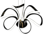 6-Light 30" Wide Modern/Contemporary Cage LED Chandelier Ceiling Light, 70W, 3000K, 3500LM, Adjustable Height