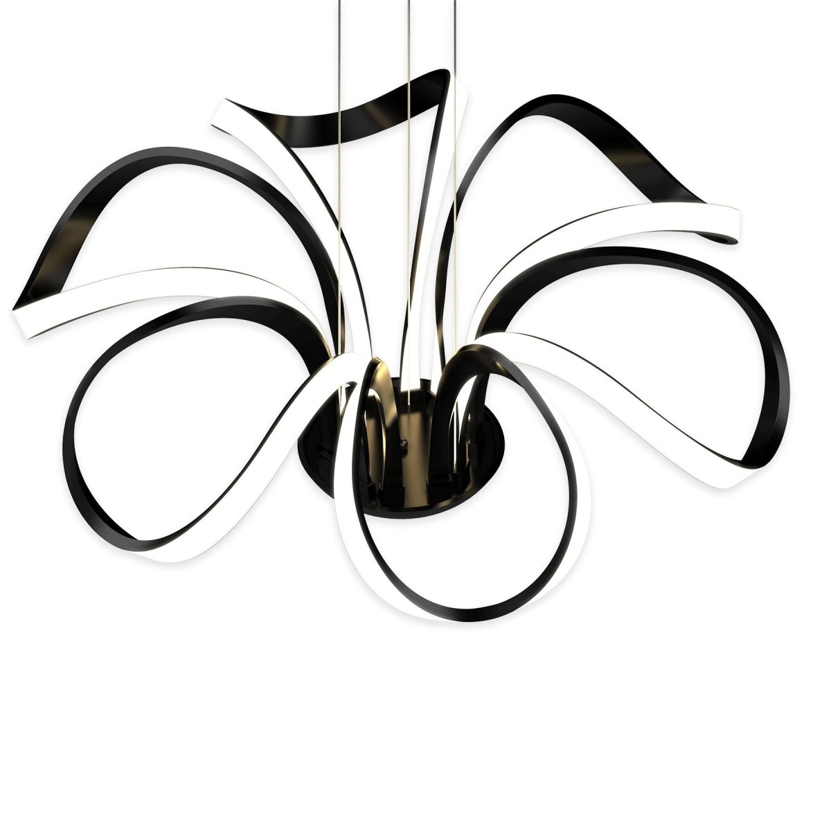 6-Light 30" Wide Modern/Contemporary Cage LED Chandelier Ceiling Light, 70W, 3000K, 3500LM, Adjustable Height