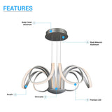 6-Light 30" Wide Modern/Contemporary Cage LED Chandelier Ceiling Light, 70W, 3000K, 3500LM, Adjustable Height