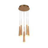 6-Light Chandelier, Brushed Gold Finish, 42W, 3000K, 2100LM, Dimmable, Chandelier Dining Light Living Room Lighting Kitchen Island