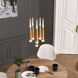 6-Light Chandelier, Brushed Gold Finish, 42W, 3000K, 2100LM, Dimmable, Chandelier Dining Light Living Room Lighting Kitchen Island