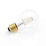 6 Watt Filament LED Light Bulb, Clear Dimmable A19 Medium (E26) Base, 120V/60Hz, 2700K, 600LM, 4-filament - D2.36"*4.00"H