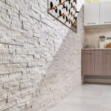 6 x 24 in Ledger Stone Glacier Split Face Quartzite Tile