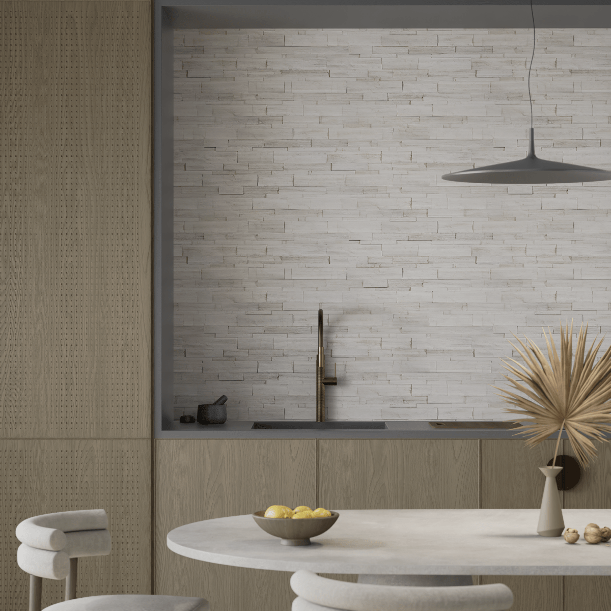 6 X 24 In Strada Mist Split Face Limestone Panel