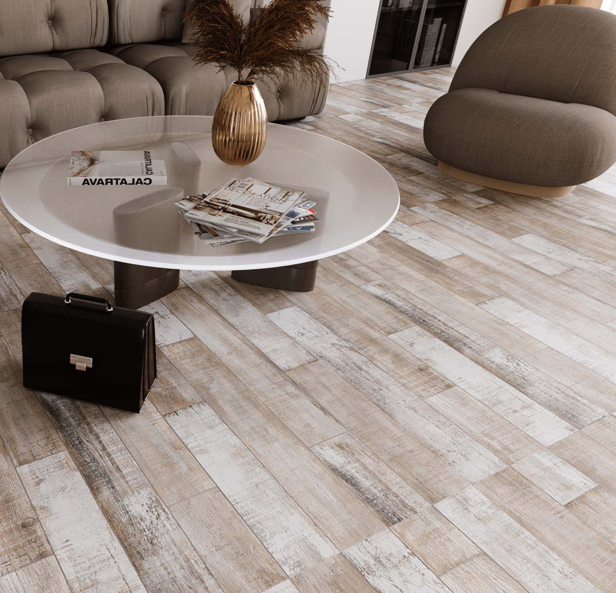 6 X 36 In Muskoka Saddle Matte Pressed Glazed Porcelain Tile