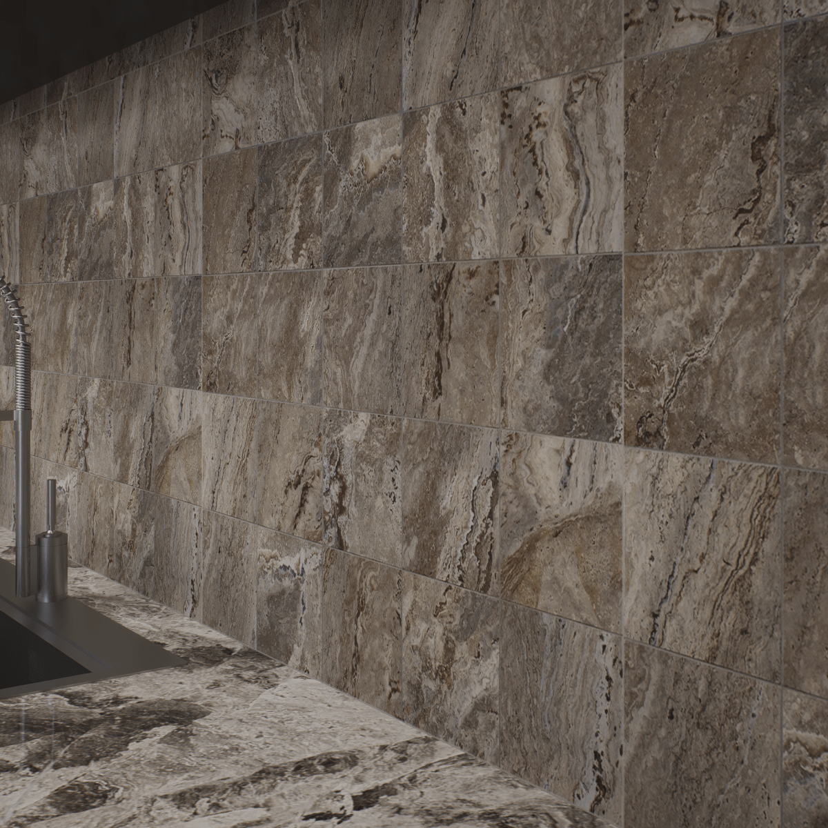 6 X 6 In Antico Walnut Matte Pressed Glazed Porcelain
