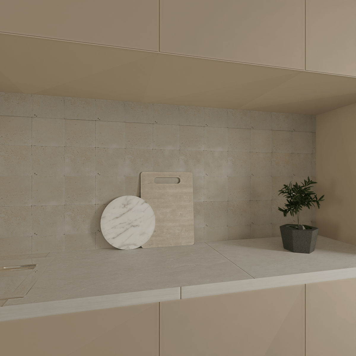 6 X 6 In Ivory Tumbled Travertine