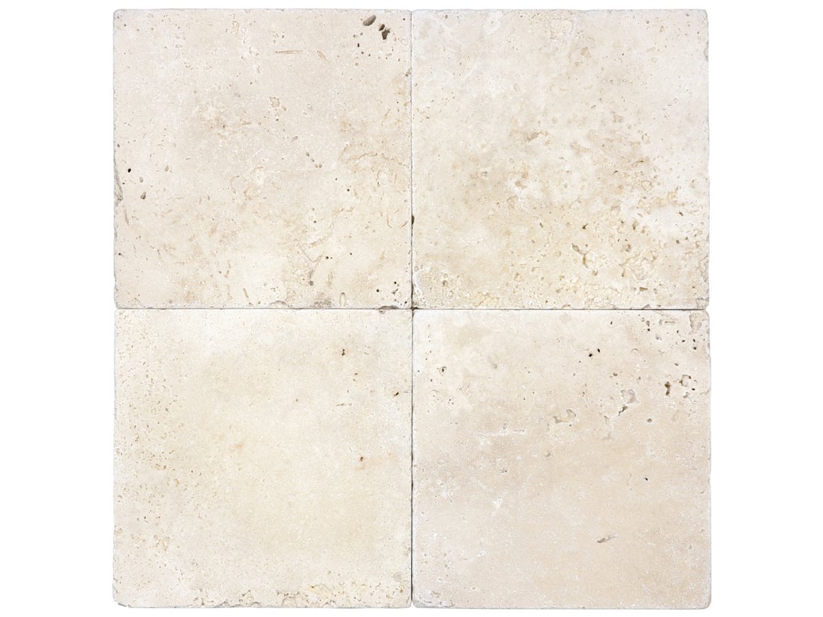 6 X 6 In Ivory Tumbled Travertine