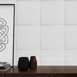 6 x 6 in. Soho Canvas White Glossy Pressed Glazed Ceramic Wall Tile