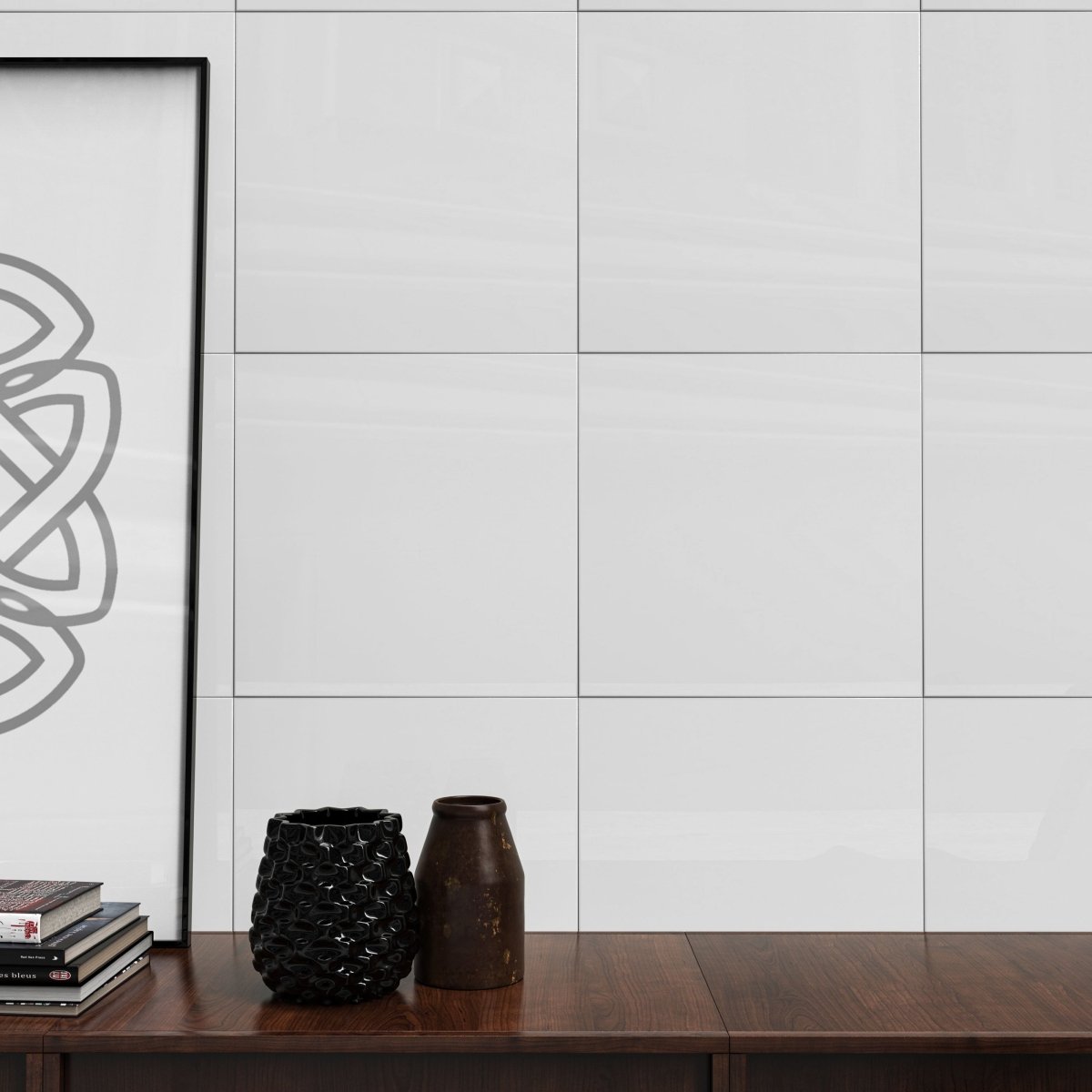 6 x 6 in. Soho Canvas White Glossy Pressed Glazed Ceramic Wall Tile