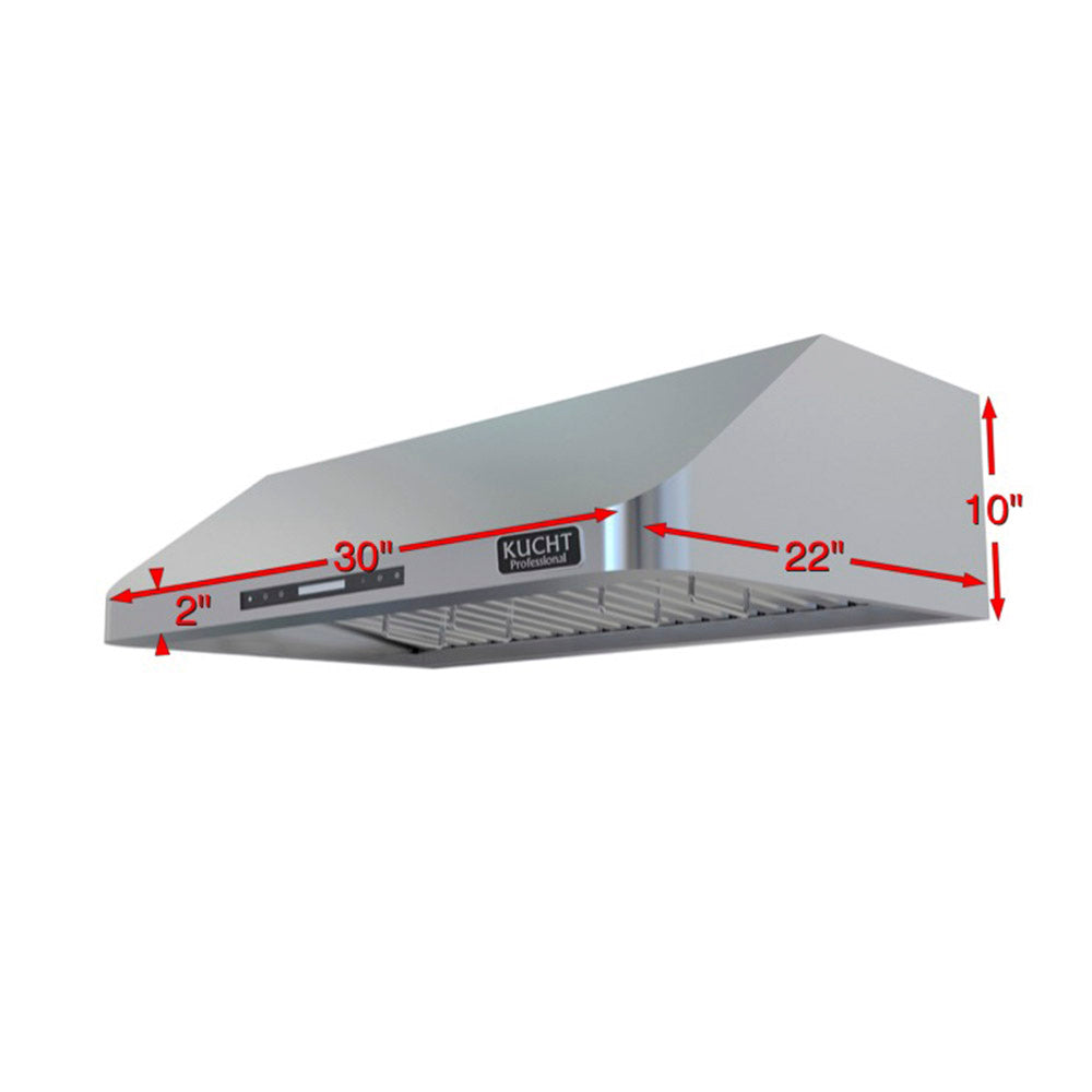KUCHT 30 in. Professional Under Cabinet Range Hood 900CFM in Stainless Steel   KRH 1A