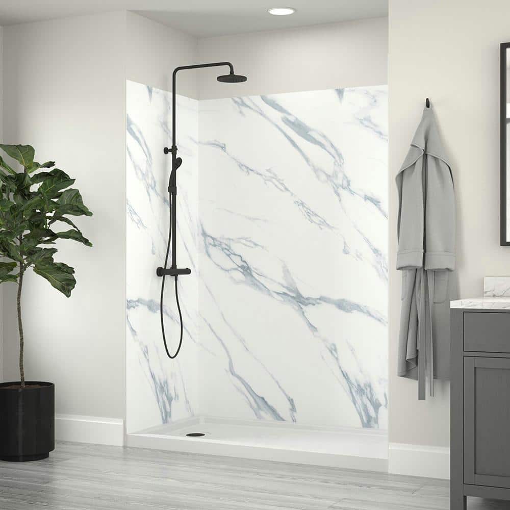 60 in. L x 36 in. W Single Threshold Alcove Shower Pan  in White