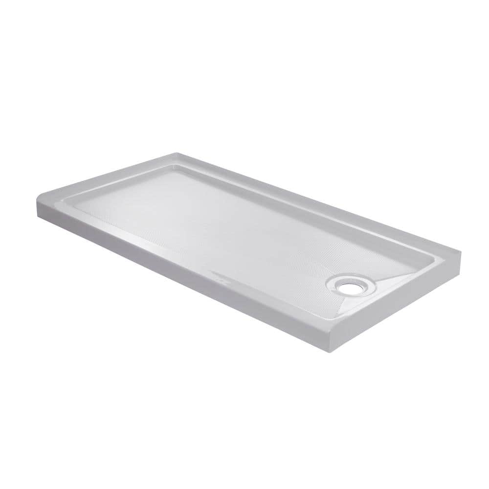 60 in. L x 36 in. W Single Threshold Alcove Shower Pan  in White