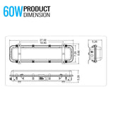 60 Watt 4FT LED Explosion Proof Vapor Proof Light, R Series, Dimmable, 5000K, 8400LM, AC100-277V, IP66, Hazardous Location Lighting Fixtures