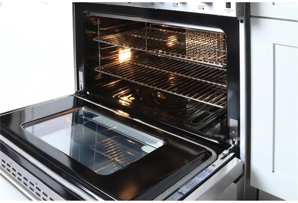 KUCHT Professional 36 in. 5.2 cu. ft. Dual Fuel Range for Propane Gas with Sealed Burners and Convection Oven in Stainless Steel with Classic Silver Knobs