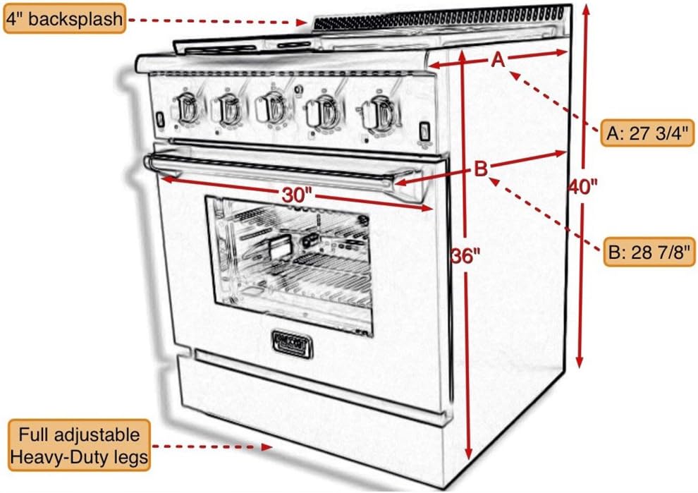 KUCHT Professional 30 in. 4.2 cu. ft. Propane Gas Range with Sealed Burners and Convection Oven in Stainless Steel with Classic Silver Knobs