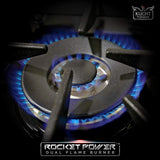 KUCHT Professional 48 in. 6.7 cu. ft. Dual Fuel Range for Propane Gas with Sealed Burners, Griddle/Grill and Two Ovens - One Convection - in Stainless Steel with Gold Handle, Rings and Knobs.