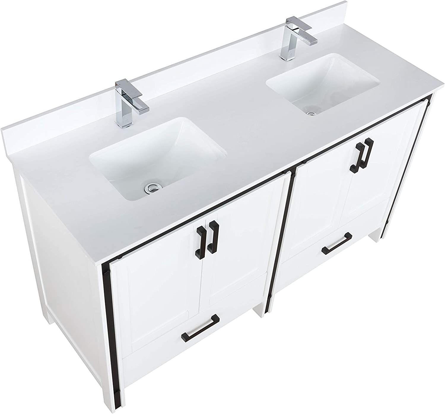 Ziva 60 in Cultured Marble Double Sink (Countertop Only)